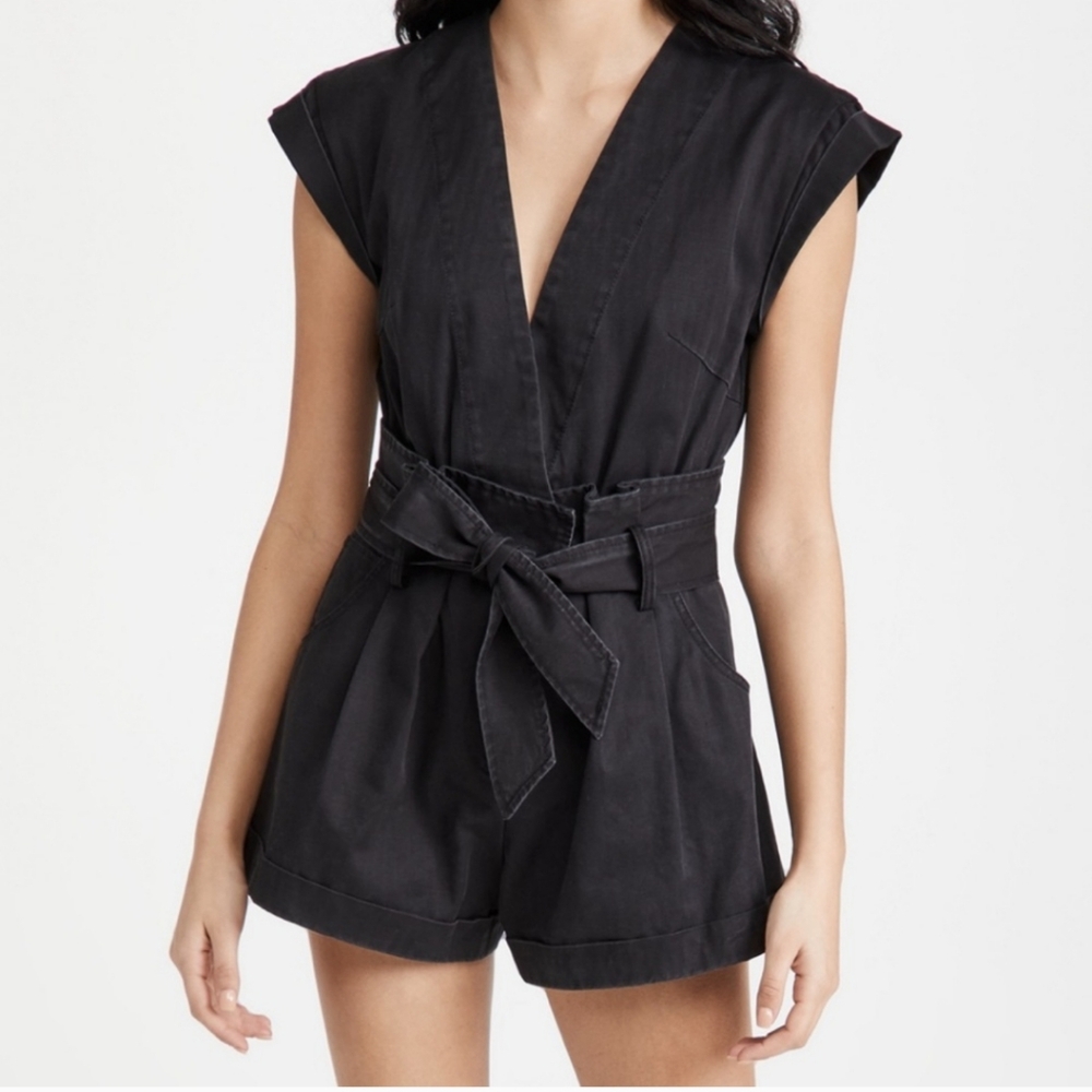 Marissa Webb Dixon Vintage Washed Black Romper Size 2